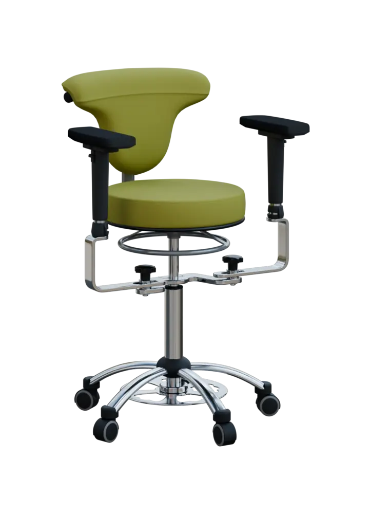 LZ 37 F + LZZ područky, židle lékařská s nožním ovládáním, kříž chrom, ekokůže pistáciová